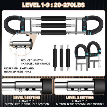 Laapee Twister Arm Trainer, 9-Level Adjustable 20-270lbs Chest Workout Equipment with Grip Strength Trainer, Arm Trainer for Men Women, Home Gym Arm Exerciser to Build Biceps, Chest & Grip Strength