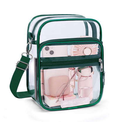 Blvornl Clear Crossbody Bag with Adjustable Shoulder Strap, Stadium Approved PVC Purse Bag, Messenger Bag