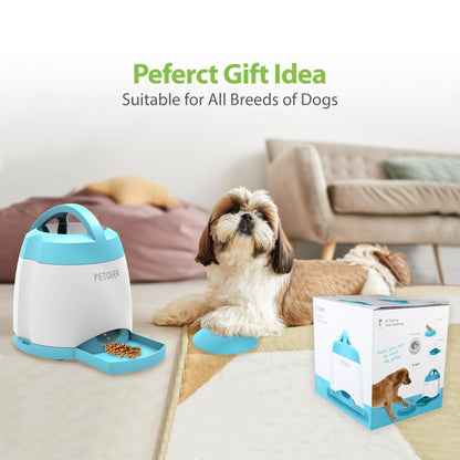 PETGEEK Dog Food Dispenser Toy, Treat Dispensing Dog Toys for IQ Training, Interactive Puzzle Toys to Keep Them Busy, 3000mAh USB Rechargeable Pet Treat Dispenser with Push Remote Button, 400ml