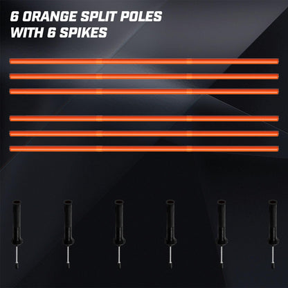 AKABIKE Agility Training Poles Set (Spike/Water/Rubber Base with 3.3ft/1m to 4.9ft/1.5m Poles)