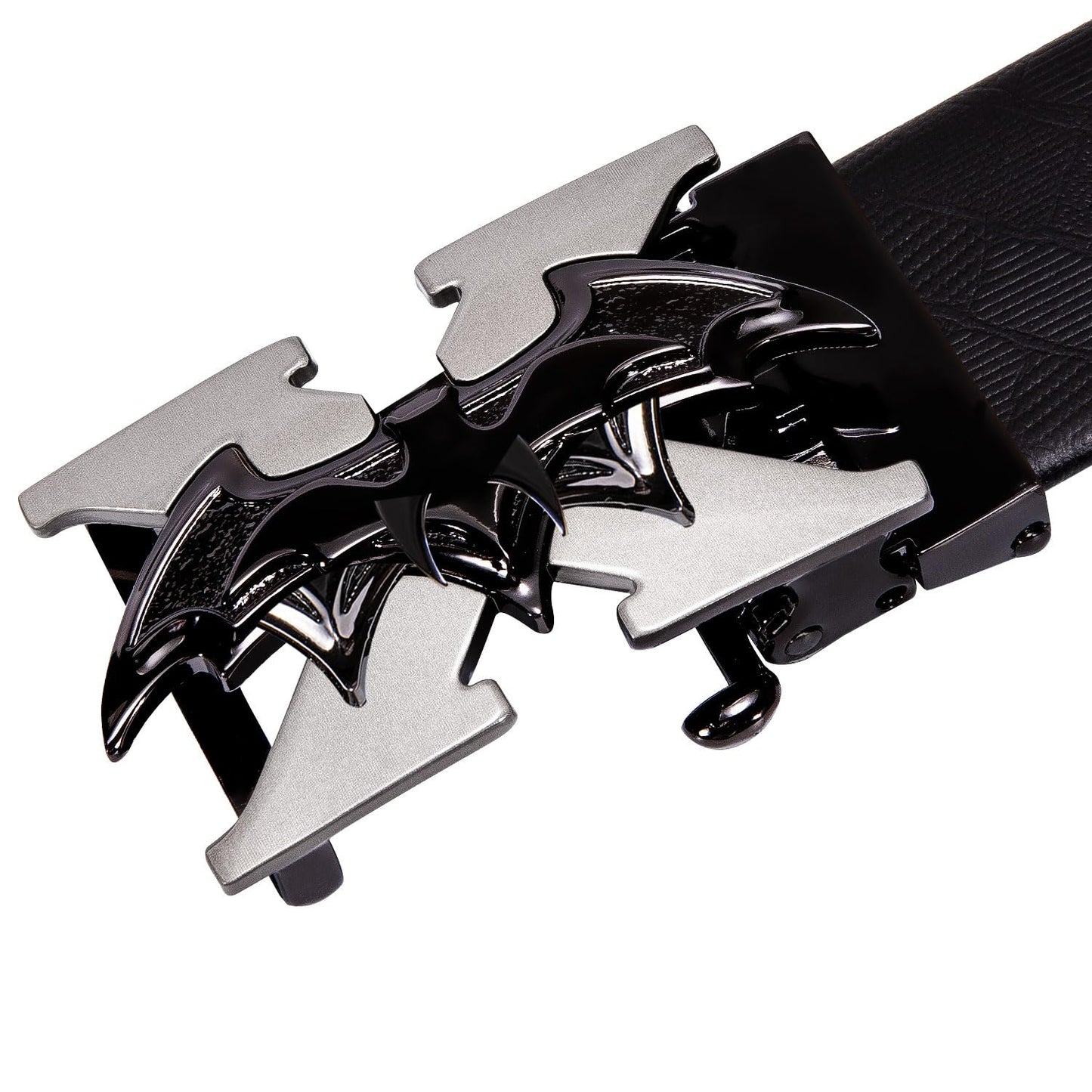 Dubulle Men Designer Belt Genuine Leather Black Fashion Adjustable Sliding Automatic Buckle for Casual Party Gift
