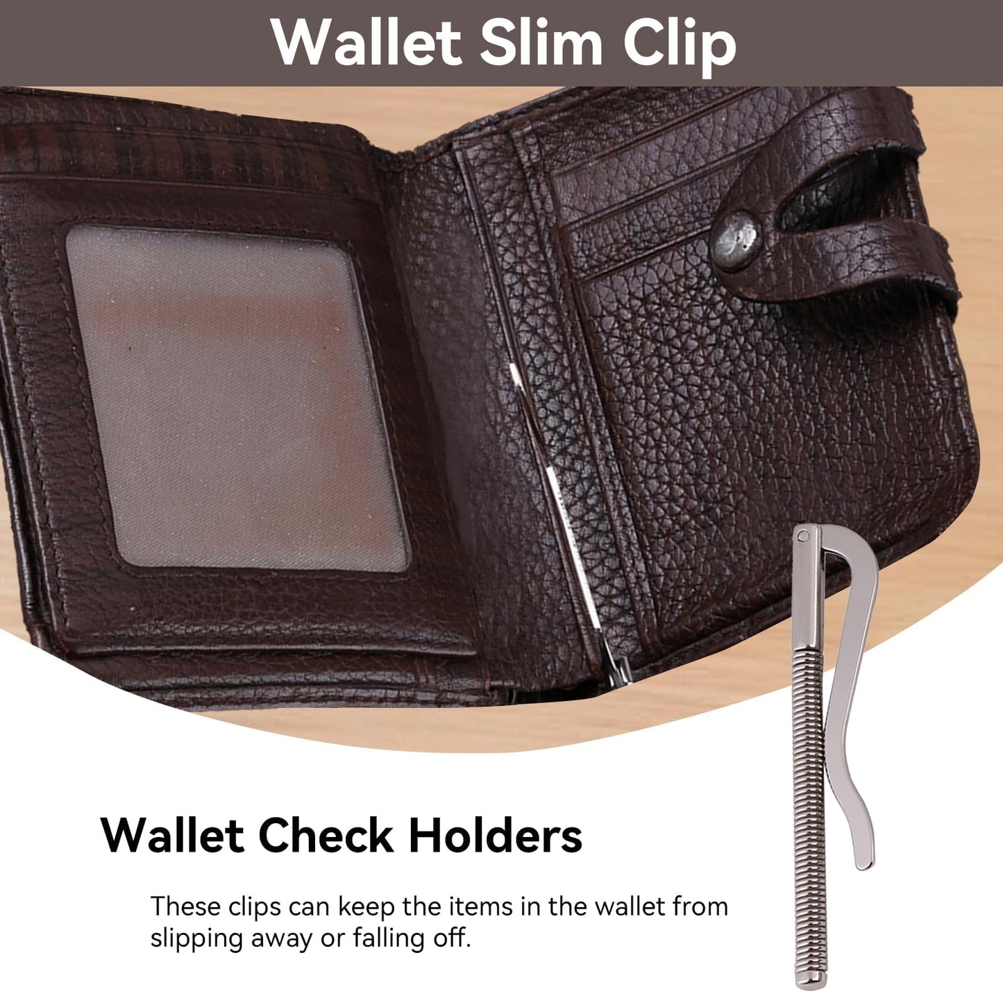 Beufee 10Pcs Spring Metal Money Clip Insert Bar Replacement Money Clip Card Holder Spring Clip Durable DIY Tool for Bifold Leather Wallet Purse Metal Wallets