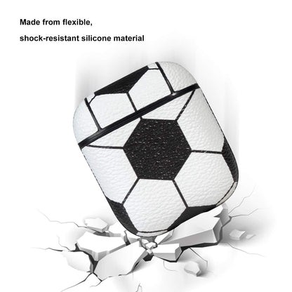 HIDAHE for AirPods Case, for AirPods Accessories Cover for Airpods 1 & for AirPods 2 Protective Case Soccer Pattern Leather for AirPods 2 Kits Skin with Keychain, Soccer02