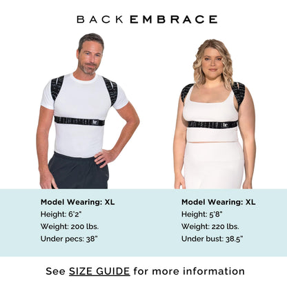 BackEmbrace Posture Corrector for Women and Men - Made in USA - Slim and Adjustable Shoulder Brace - Back Brace for Back Pain Relief - Pink Pebble M/L
