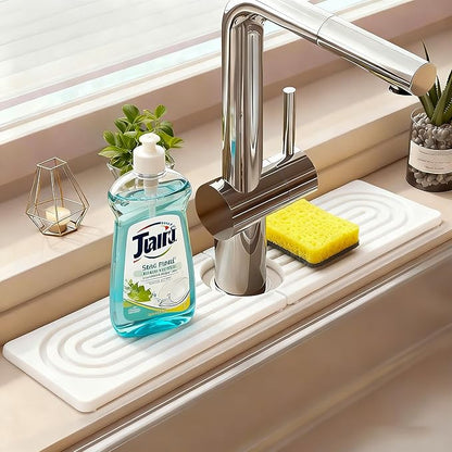 Kitchen Sink Faucet Mat, Water Absorbent Diatomite Stone Sink Tray, Diatomite