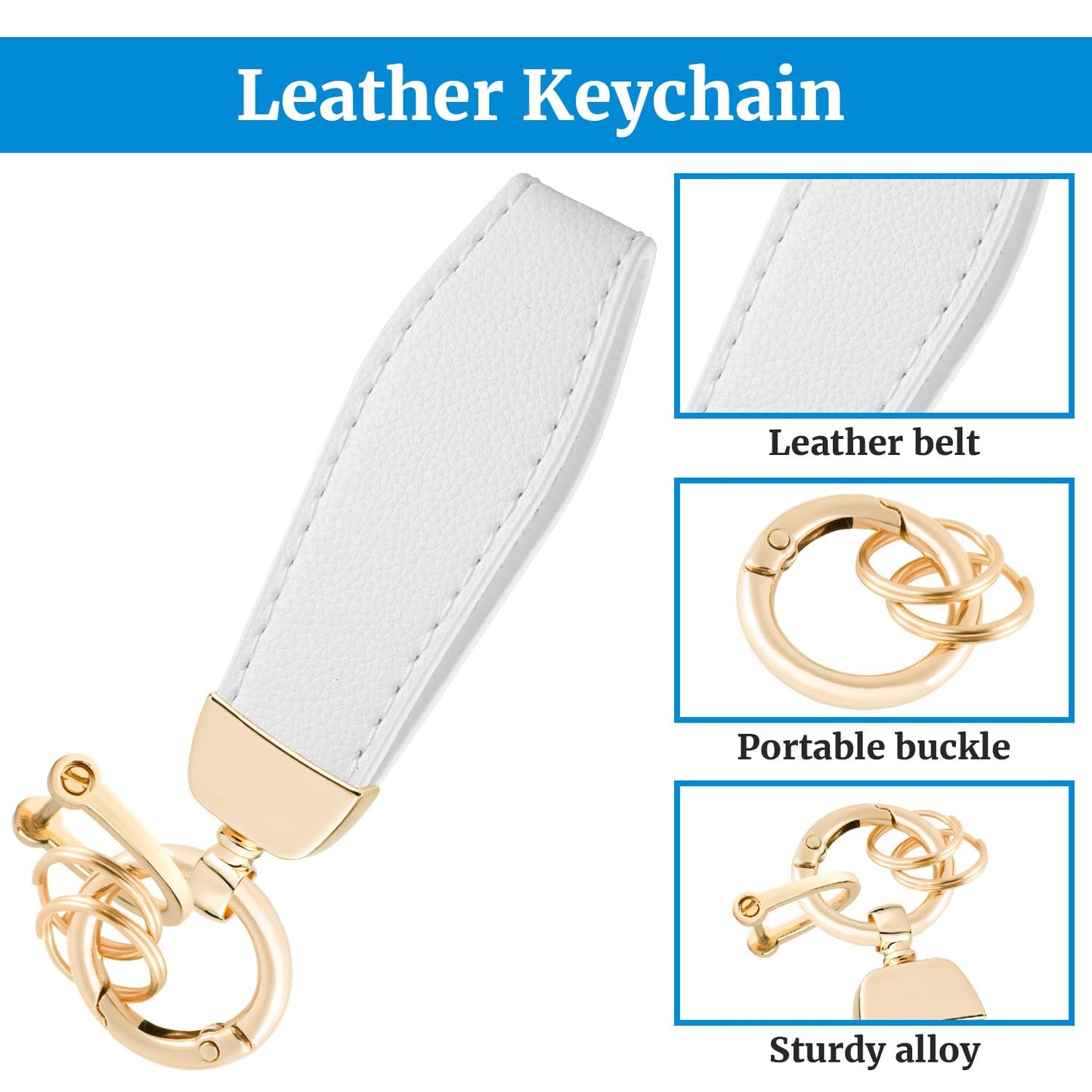 Cxopxoy Soft TPU for Honda Key Fob Cover with Keychain, Leather Texture Key Case Shell Full Protection for Accord Civic HR-V CR-V Pilot Touring Accessories, 2021-2026,White