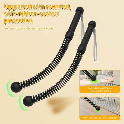 Upgrade Weighted Ropeless Battle Ropes, Workout Exercise Rope for Strength Building, Heavy Duty Quiet Portable Cordless Battle Ropes for Home & Gym, HIIT Aerobic Training for Men & Women Black