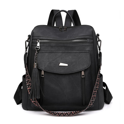 ROOSALANCE Backpack Purse for Women Pu Leather Backpack Fashion Ladies Shoulder Bag Handbags for Travel Daily Use, Black