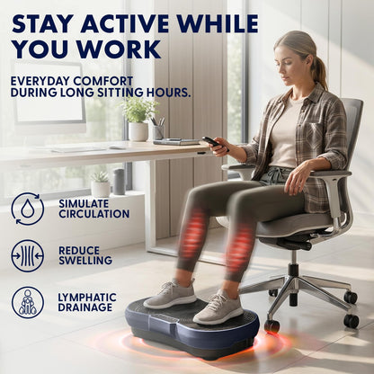 SQUATZ Vibration Plate Exercise Machine | Low-Impact Full Body Vibrator Plate with 99 Speed Levels & 9 Preset Programs | Resistance Bands & Remote Included | 265 lb Capacity | For Home & Office | Blue