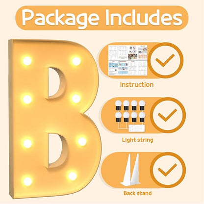 Marquee Letters 3 Feet Tall Large Light Up Letters B Baby Shower Decorations Birthday Engagement Party Decor Yellow Light Birthday Decorations Balloon Arch Kit Foam Sign B