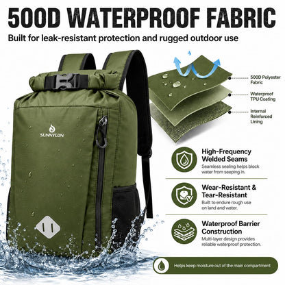Sunnylon Dry Bag Backpack, 20L Dry Bags Waterproof with Waist Pouch and Phone Case,Roll top Dry bag for kayaking,Marine dry bag for Kayaking,Beach, Rafting, Boating, Hiking, Camping and Fishing