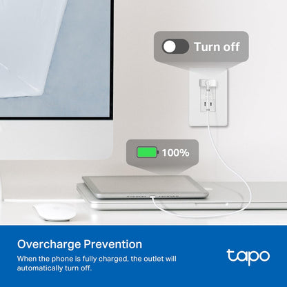 TP-Link Tapo Smart Plug P210M, Wi-Fi in-Wall Outlet, Matter Compatible, Energy Monitoring, 15A/1800W Max, Works with Alexa, Apple Home, Google Home, SmartThings, Voice/Remote Control, ETL Certified