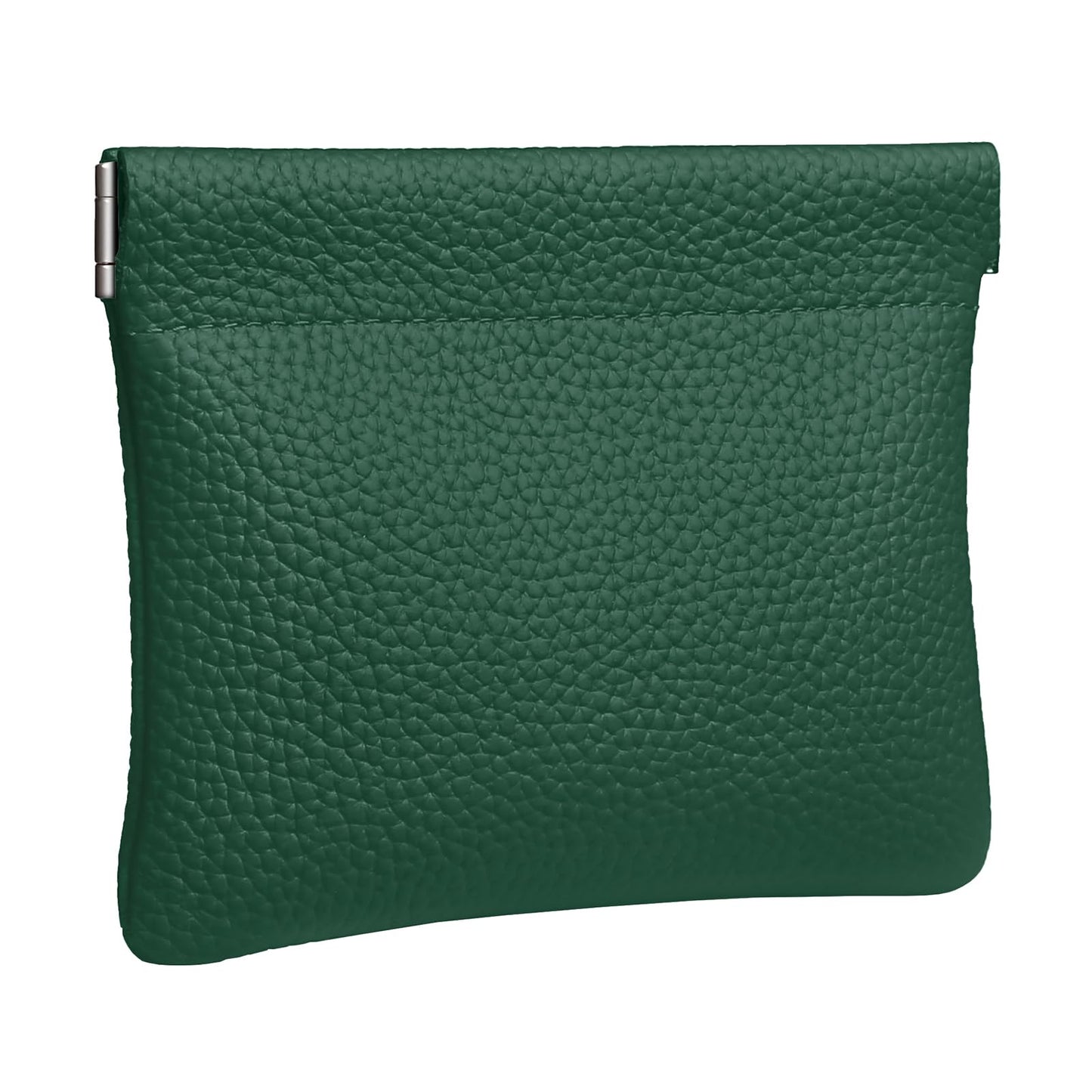 Genuine Leather Squeeze Coin Purse Pouch Change Holder For Men & Women Mini Change Purse Pouch for Pocket, Small Pouch Credit Card Key Headset Lipstick Holder (Green)
