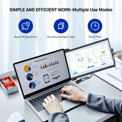 Mobile Pixels Geminos (2 x 24 inch) IPS Dual Stacked Computer Monitors with 65W USB-C Charging, 1080P Webcam&Speakers, All-Inclusive Workstation PC Monitor, USB-A/USB-C/HDMI, Ergo Design(2 Monitors)