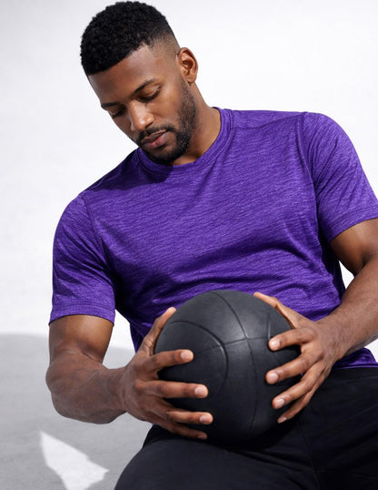 5 Pack Men’s Active Quick Dry Crew Neck T Shirts | Athletic Running Gym Workout Short Sleeve Tee Tops Bulk (Set 9, 5X-Large)
