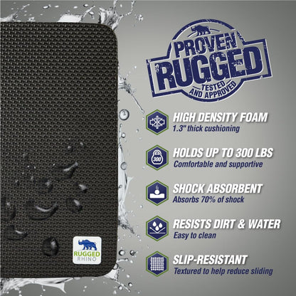 Rugged Rhino Heavy Duty Foam Patent Pending Kneeling Pad, Comfortable Thick Garden Knee Pads Resists Water, Durable Shock Absorbent, Comfortable, Gardening, Mechanic Tools, Bathing Baby, Onyx Black