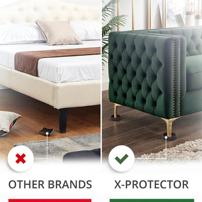 Furniture Cups X-PROTECTOR – 2" Caster Cups 4 PCS – Premium Furniture Coasters – Ideal Bed Stoppers – Non Skid Furniture Pads with a Perfect Design – Rubber Furniture Pads - Protect Any Flooring!
