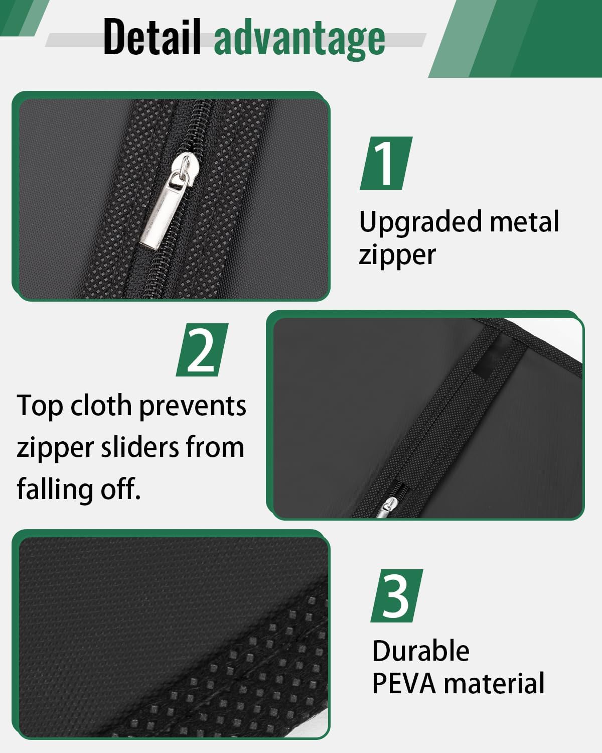 Garment Bags for Hanging Clothes 8 packs Washable Black Suit Bags for Closet Storage and Travel with Clear Window (43 inches)