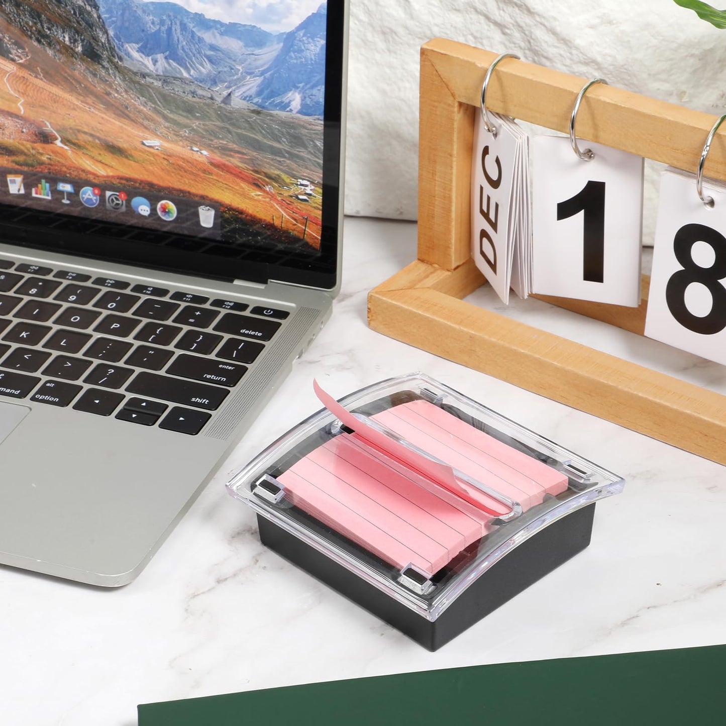 SHENLIU 4 Pcs Pop Up Sticky Note Dispenser Sticky Note Holder Pop Up Notes Dispenser Transparent Top for 3 x 3 Inch Sticky Notes School Office Home Store Black Base Clear Top