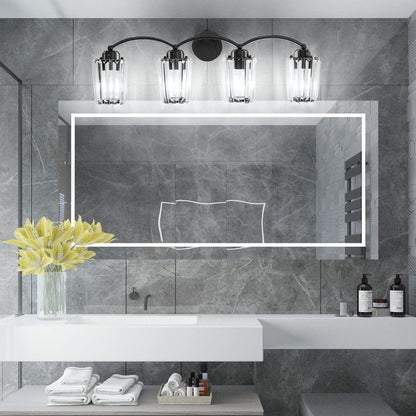 Aipsun Crystal Vanity Light Fixtures Black Bathroom Light Fixtures Crystal Wall Lights for Bathroom E26 Base (Exclude Bulb)