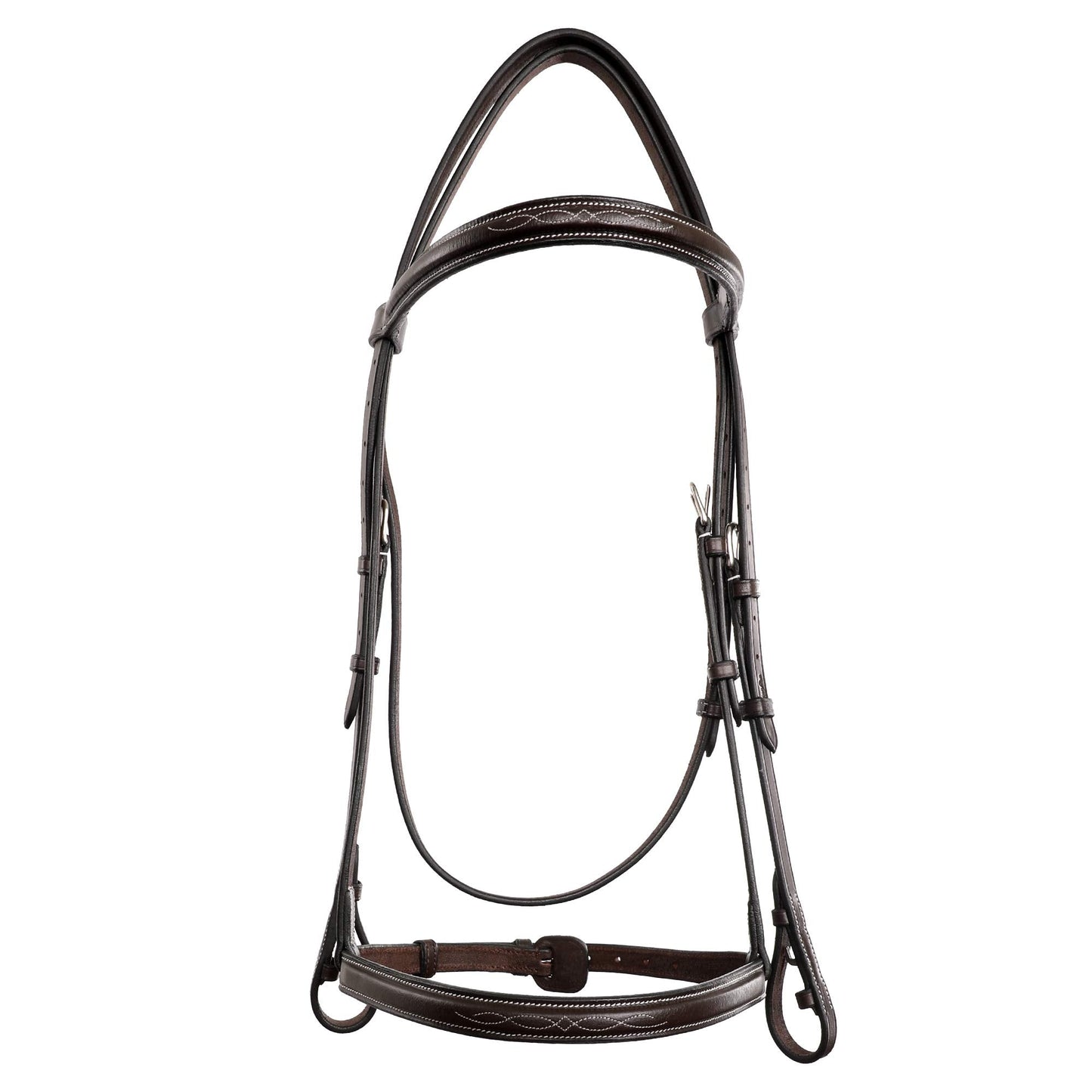 ExionPro Exion English Snaffle Bridle for Horses with Laced Reins - Fancy Stitched Leather Hunter Jumper Bridle- Premium Vegetable Tanned Equine Tack with Stainless Steel Hardware