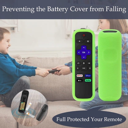 Silicone Protective Controller Cover fits for Roku TV Voice Remote | Element Roku | Westinghouse Roku TV Controller Cover,Glow in The Dark