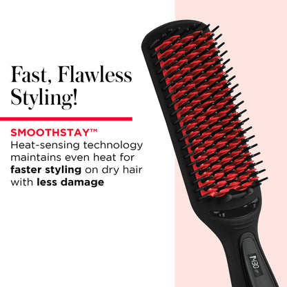 REVLON Salon One-Step Straight and Shine Heated Brush for Visibly Shinier, Smoother Hair | Hair Straightener That Revives Second Day Hair with an Ion Generator That Helps Reduce Frizz