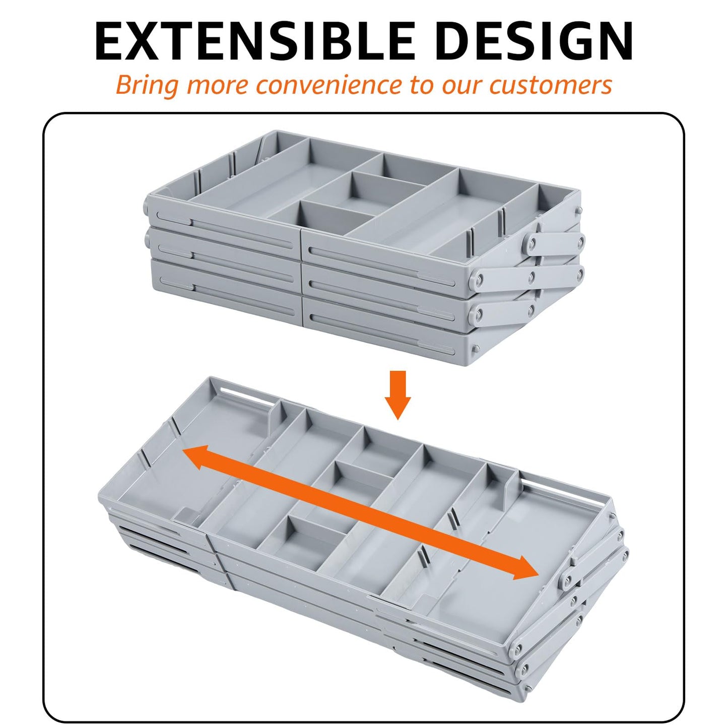 2/3 Tier Drawer Organizer, Collapsible Multi Level Drawer Organizer Tray, Expandable Bathroom Desk Drawer Organizer Trays, Adjustable Compartments Storage Trays for Jewelry (Single Row 3 Tiers)