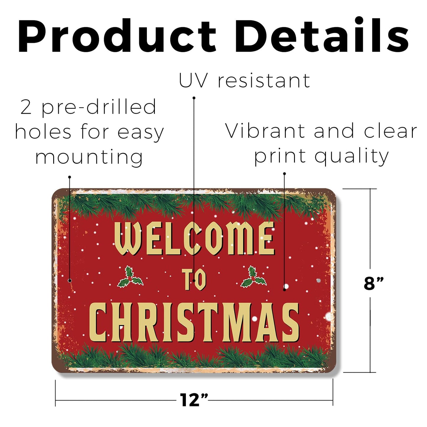 Welcome To Christmas (2 Pack) 8 Inch x 12 Inch Novelty Plastic Sign Cookies Cocoa Cheer Durable Weatherproof Perfect for Entryways Mantels Shops Fun Gift for Holiday Lovers Families Neighbors