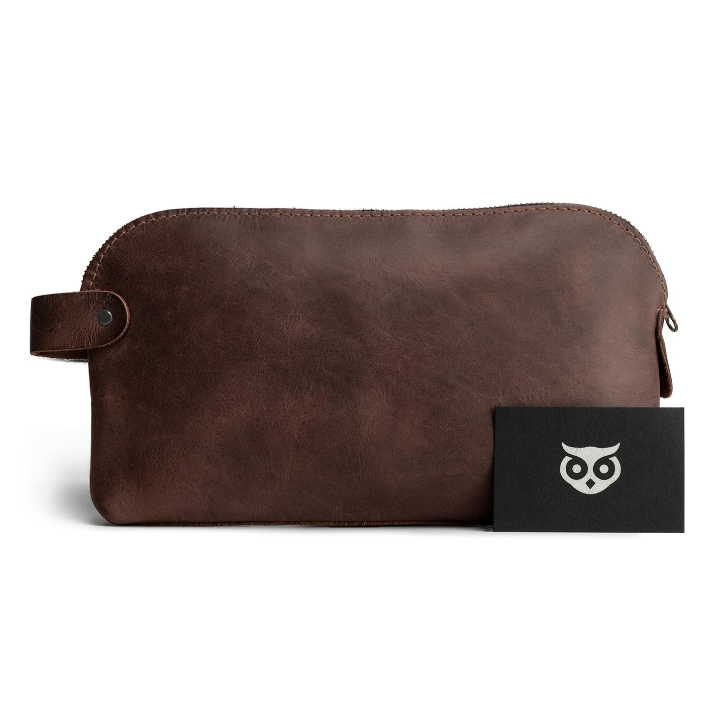 Hide & Drink, Large Rustic All Purpose Dopp Kit Utility Bag for Cords & Chargers, Travel Bag, Multi-Purpose Bag, Full Grain Leather, Handmade, Espresso