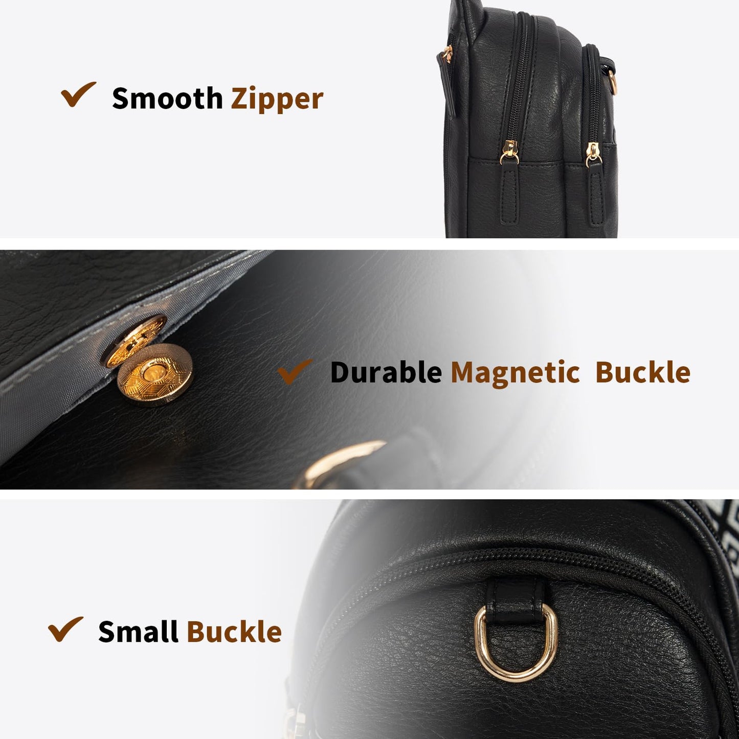 OSOCE Crossbody Bags for Women Sling Bag Anti Theft PU Leather Travel Chest Purse Small Adjustable Strap Fits Large Phone