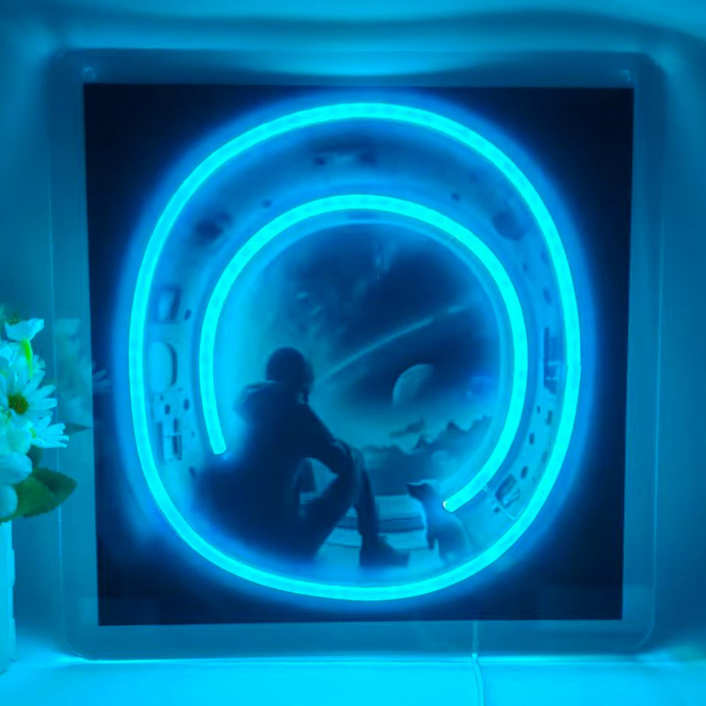Astronaut In The Spacecraft LED Neon Sign, Space Explorer Neon Lights for Wall Decor, Bedroom, Game Room, Office, Party, Christmas Gifts