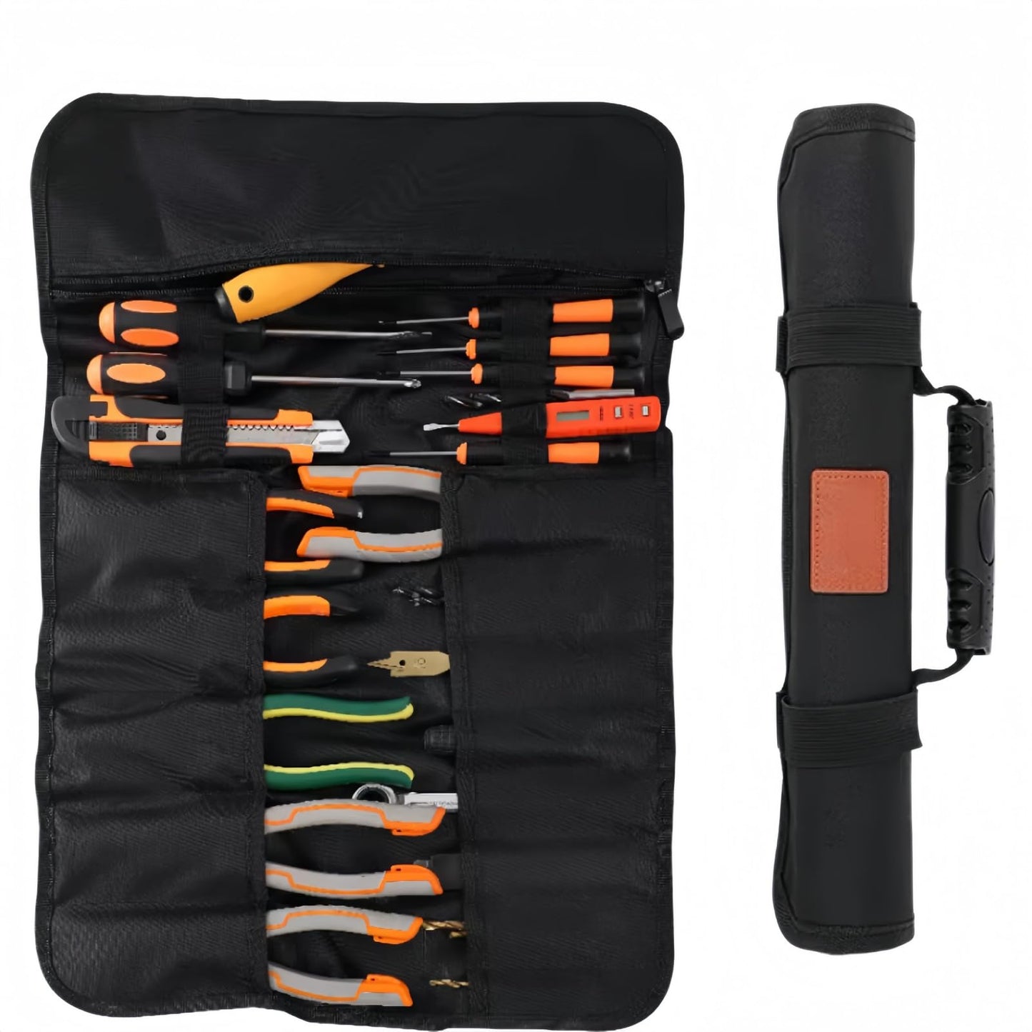Tool Bag Roll Up, Roll Up Tool Pouch with 22 + 1 Pocket,Waterproof tool roll up bag, Heavy Duty Tool Roll Bag Organizer.