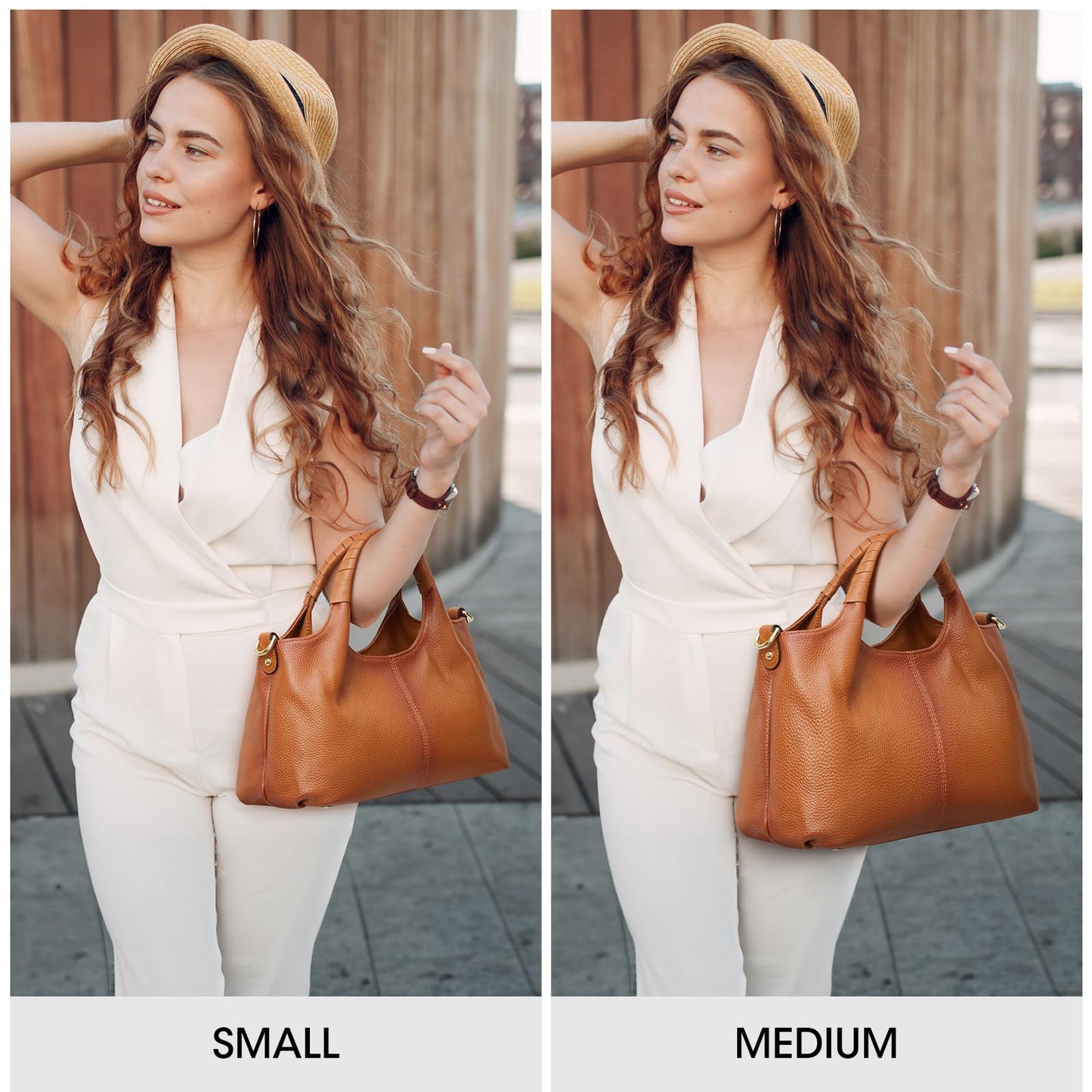 Kattee Leather Purses and Handbags for Women, Medium Crossbody Bags Trendy, Soft Shoulder Satchel Bags, Sorrel