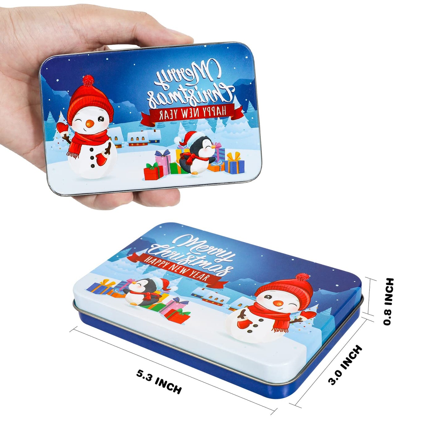 MGparty 16 PCS Christmas Gift Card Tin Holder Boxes Unique Gift Card Tin Boxes Holders with Lids for Christmas Holiday Gift Box Set, Xmas Party Favors