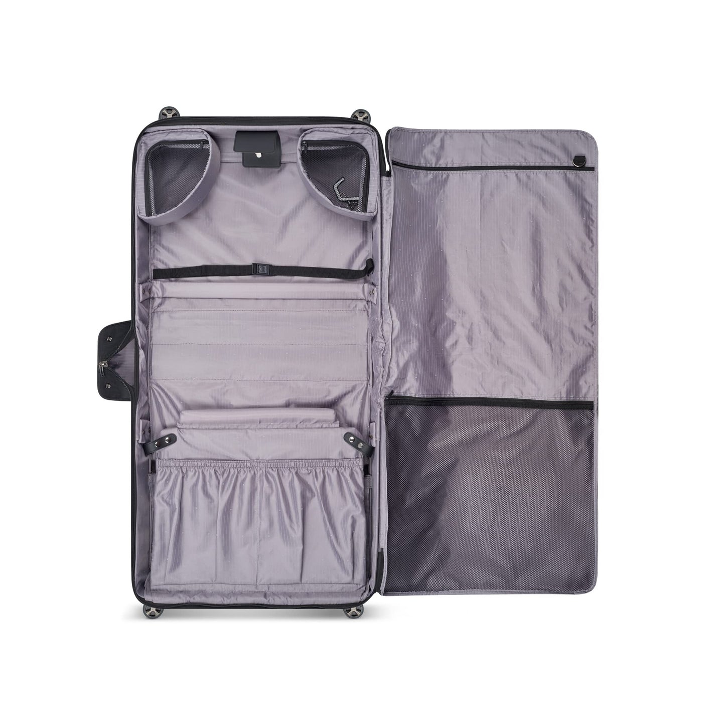 DELSEY PARIS Helium DLX - Rolling Garment Bag with Spinner Wheel - Lightweight Travel Garment Bag - SECURITECH Zip - Suit and Dresses Rolling Travel Bag - Checked Size, Black
