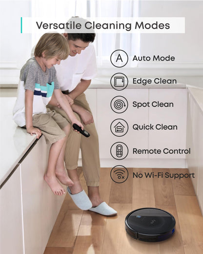 eufy Robot Vacuum 11S MAX, Super Thin, Powerful Suction, Quiet, Self-Charging Robotic Vacuum Cleaner, Cleans Hard Floors to Medium-Pile Carpets, Black