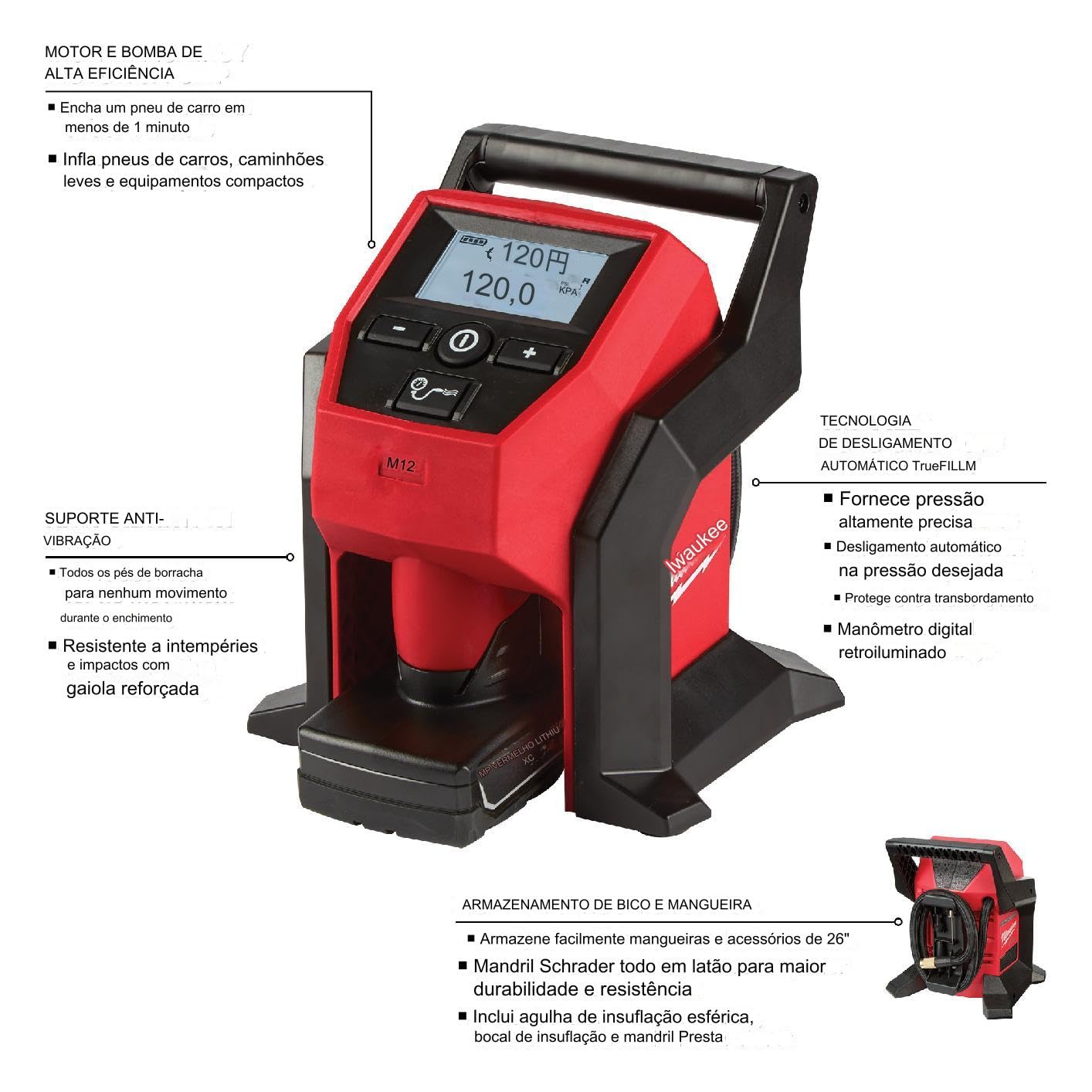 Milwaukee Electric Tools 2475-20 M12 Compact Inflator