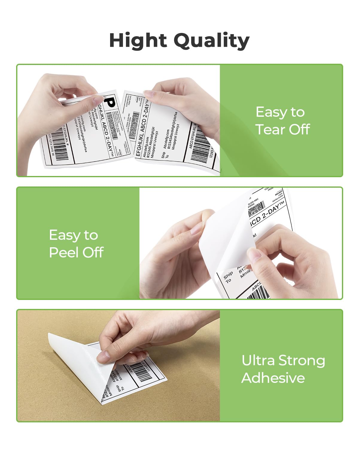 Nelko Genuine 4x6 Direct Thermal Shipping Label (Pack of 500 Fan-Fold Labels), 4x6 Thermal Labels for Nelko PL70E Shipping Label Printer, Perforated and Strong Adhesive, Commercial Grade