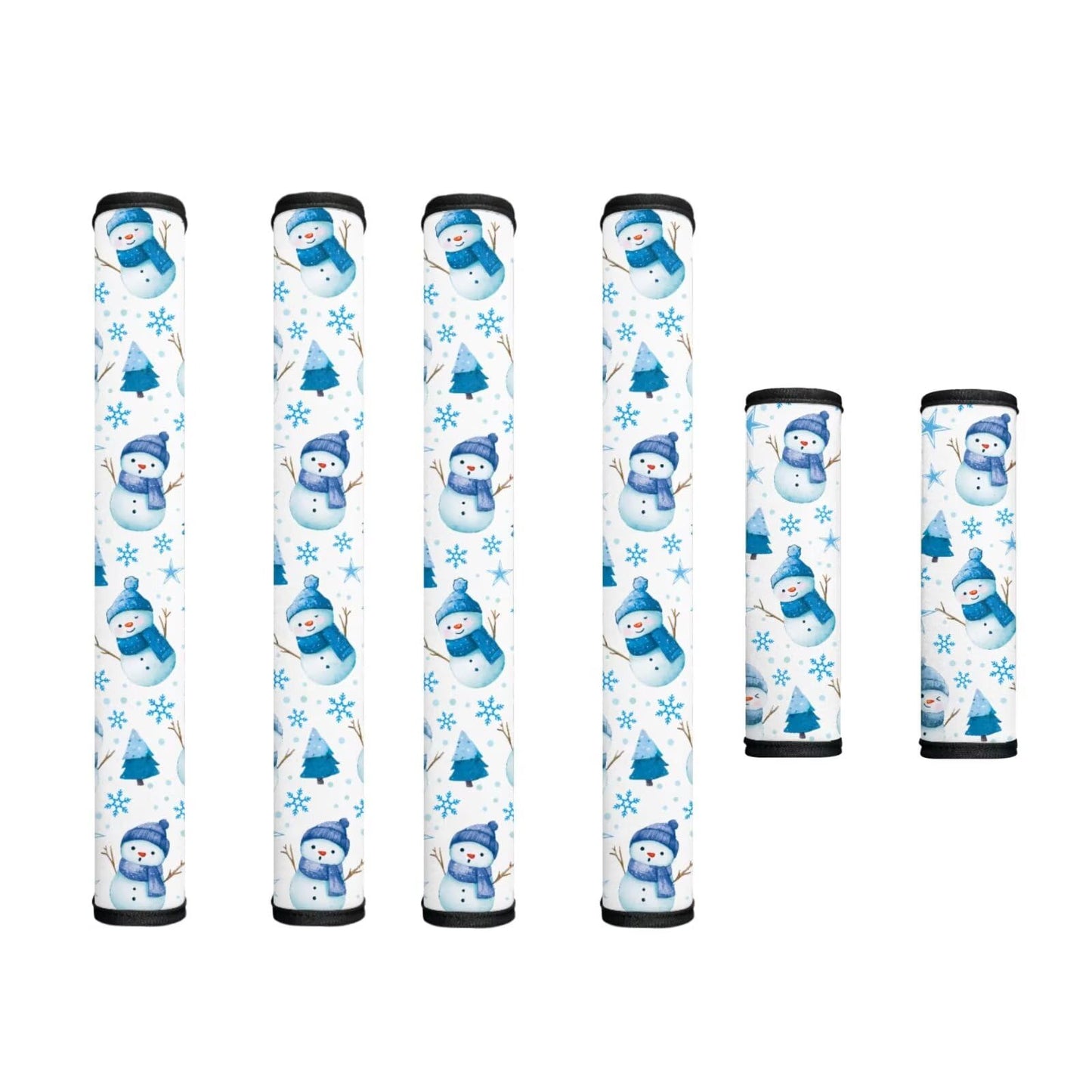 Hwzdsyxl Blue Snowman Tree Snowflake Print Fridge Door Handle Covers Kitchen Appliance Protective Gloves for Chriatmas Decor 6 PCS Anti-Scratch Refrigerator Handle Cover Keep Off Fingerprints Stains