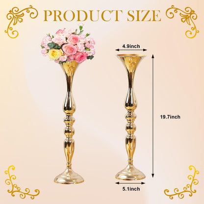 8 Pcs Wedding Flower Stand Metal Flower Centerpieces Stand for Table Hyuetrsa 20 Inch Tall Wedding Flower Vase Centerpieces for Reception Flower Arrangement Candle Holder Party Dinner Home Décor