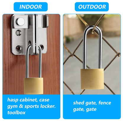 QBXMY7 4 Pcs Padlock with Keys, 3.4 Inch Long Keyed Padlocks, Shackle Pad Lock with Keys, Lock and Key Set for Outdoor Fence Storage Unit Toolbox Shed Gym Locker Padlocks with Key