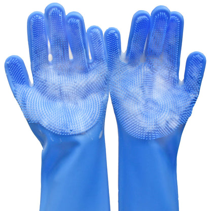 Yintoper Pet Grooming Gloves, Dog Washing Gloves with High-Density Teeth, Heat Resistant Silicone Cat Hair Remover with Enhanced Five Finger Design, Bathing and Massaging for Dogs and Cats
