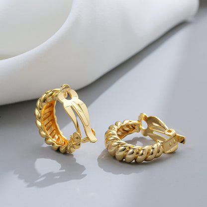 LILIE&WHITE Gold Clip on Hoop Earrings For Women Fashion Clip on Earrings For Girls Chunky Hoop Earrings No Piercing Fake Earrings Costume Jewelry Gift…