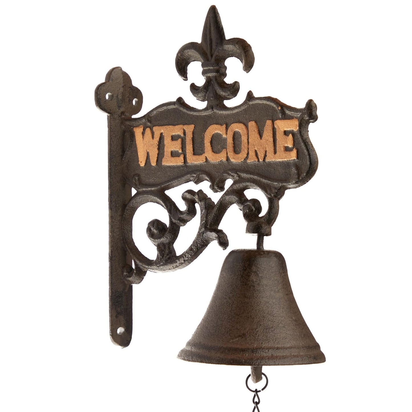 Juvale Dinner Bell Outdoor - 6.7 x 8.9 x 0.8 in, Black Cast Iron, Antique Style - Outdoor Welcome Bell for Front Porch & Wall Decor