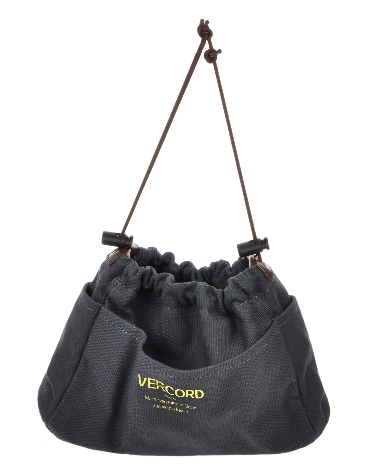 Vercord Canvas Handbag Organizers, Sturdy Purse Insert Organizer Bag in Bag, 10 Pockets Grey Large