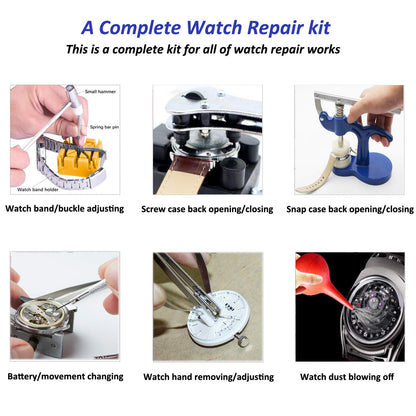 Longruner Watch Repair Tool Kit, Professional Portable Watch Tools Back Opener Sets Watch Replacement Tool Kit, Watches Link Remover Kit Set with Bag