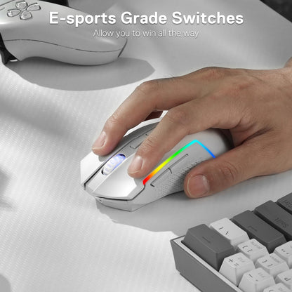 Redragon M693 Wireless Gaming Mouse, 8000 DPI Mice w/ 3-Mode Connection, BT & 2.4G Wireless, 7 Macro Buttons, Reliable Power Capacity for PC/Mac/Laptop