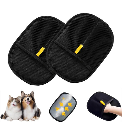 RWSEFK Pet Hair Removal Glove for Cats & Dogs, Efficient Grooming Gloves for Pet Hair, Cat Grooming Gloves for Hair Removal，Reusable Cat & Dog Hair Remover for Couch, Furniture, Carpet, Curtain(2Pcs)