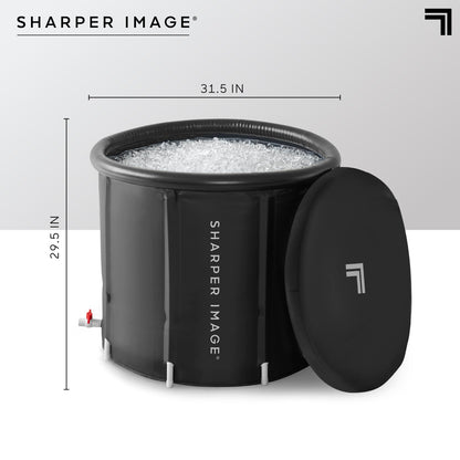Sharper Image Insulated Ice Bath Cold Plunge Tub with Lid, 31.5" x 29.5", Portable Inflatable Bathtub, Helps Boost Energy & Muscle Recovery, Cold Therapy for Athletes & Adults up to 6'5" & 250 Lbs